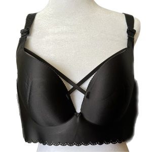 Agnes Orinda Wireless Comfort Foam Black Bra 48E